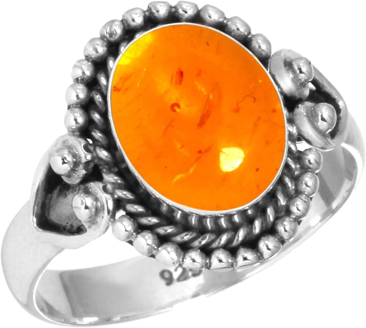 Boho Handmade Jewelry Natural Gemstone Agate, Onyx, Labradorite, Crystal Oval Genuine 925 Sterling Silver Ring For Women