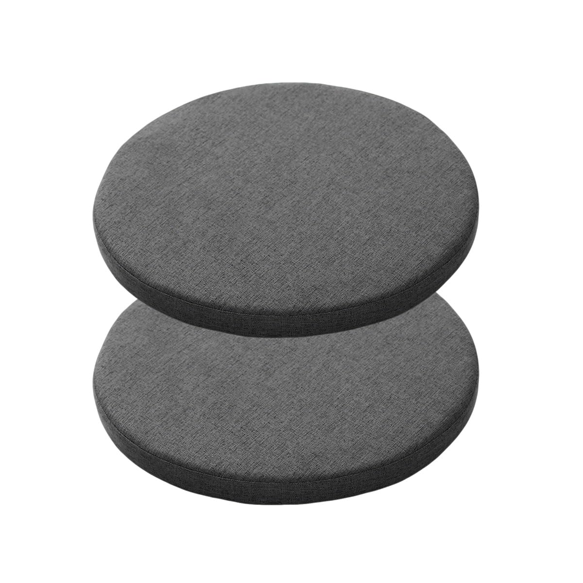 Cojines redondos para silla antideslizantes con cremallera y funda lavable gris oscuro 2 uds