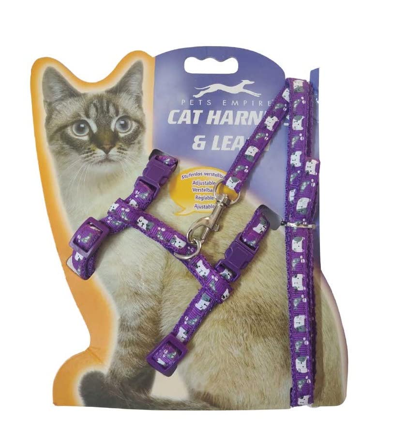 Pets Empire Cat Walking Harness & Leash Set Adjustable Small Puppy Kitten Rabbit Harness Printed- 1 Piece (Purple) (B0B2S412MB) Amazon Price History, Amazon Price Tracker