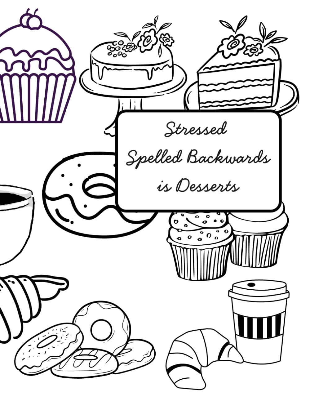 Stressed Spelled Backwards is Desserts: Relaxation Coloring Book
