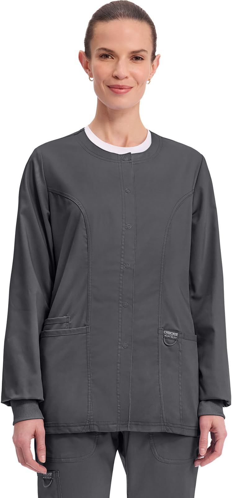 Cherokee Women's Snap Front Warm-up Jacket Snap Front Warm-up Jacket (Pack of 1)