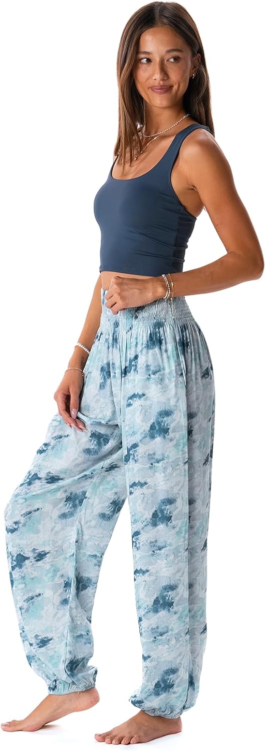 Lotus and Luna Women's Harem Pants Thai Pants for Beach & Lounge High Waisted Flowy Boho Pants Genie Pants Yoga Pants - Image 5