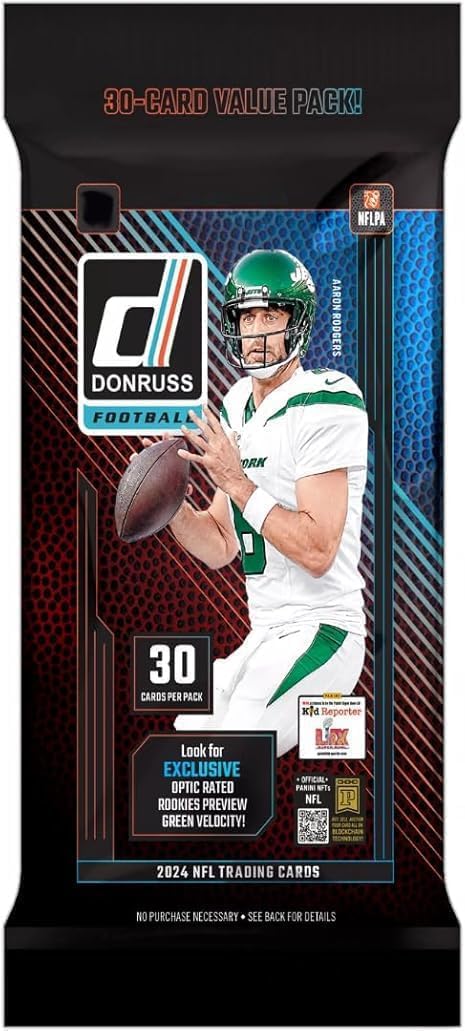2024 Donruss Football Fat Pack with 30 Trading Cards + Toploader and StreetCards Magnet! Look for Downtown!