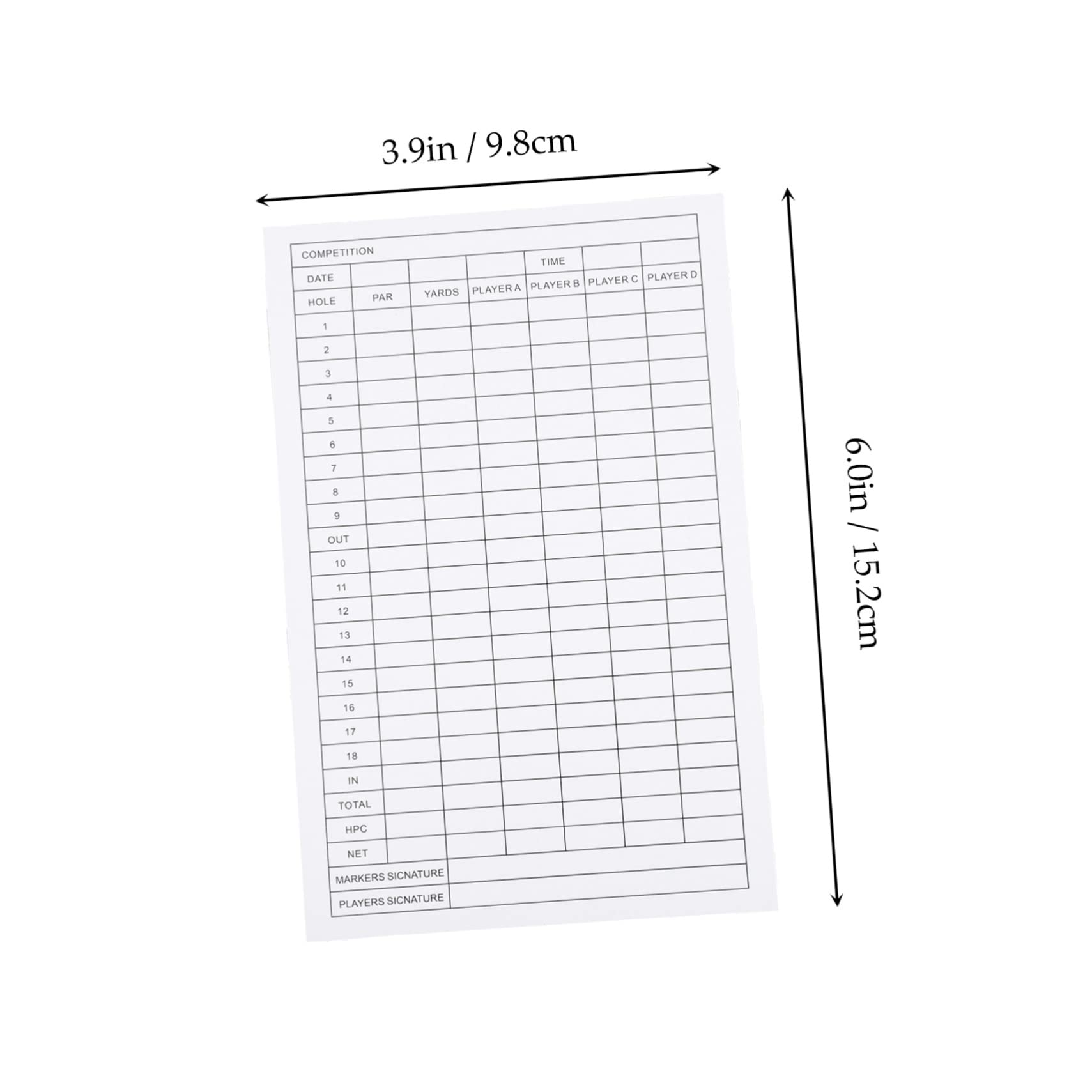 Toyvian 12Pcs Coated Scorecard for Golf Lightweight and Tool for Recording Durable Material Areas for Convenient Use