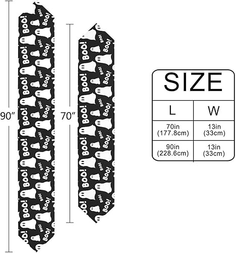 Miniatura 2 de Camino de mesa espeluznante de fantasmas de Halloween, mantel de temporada para cocina, mesa de comedor, boda, fiesta, vacaciones, café, comedor,