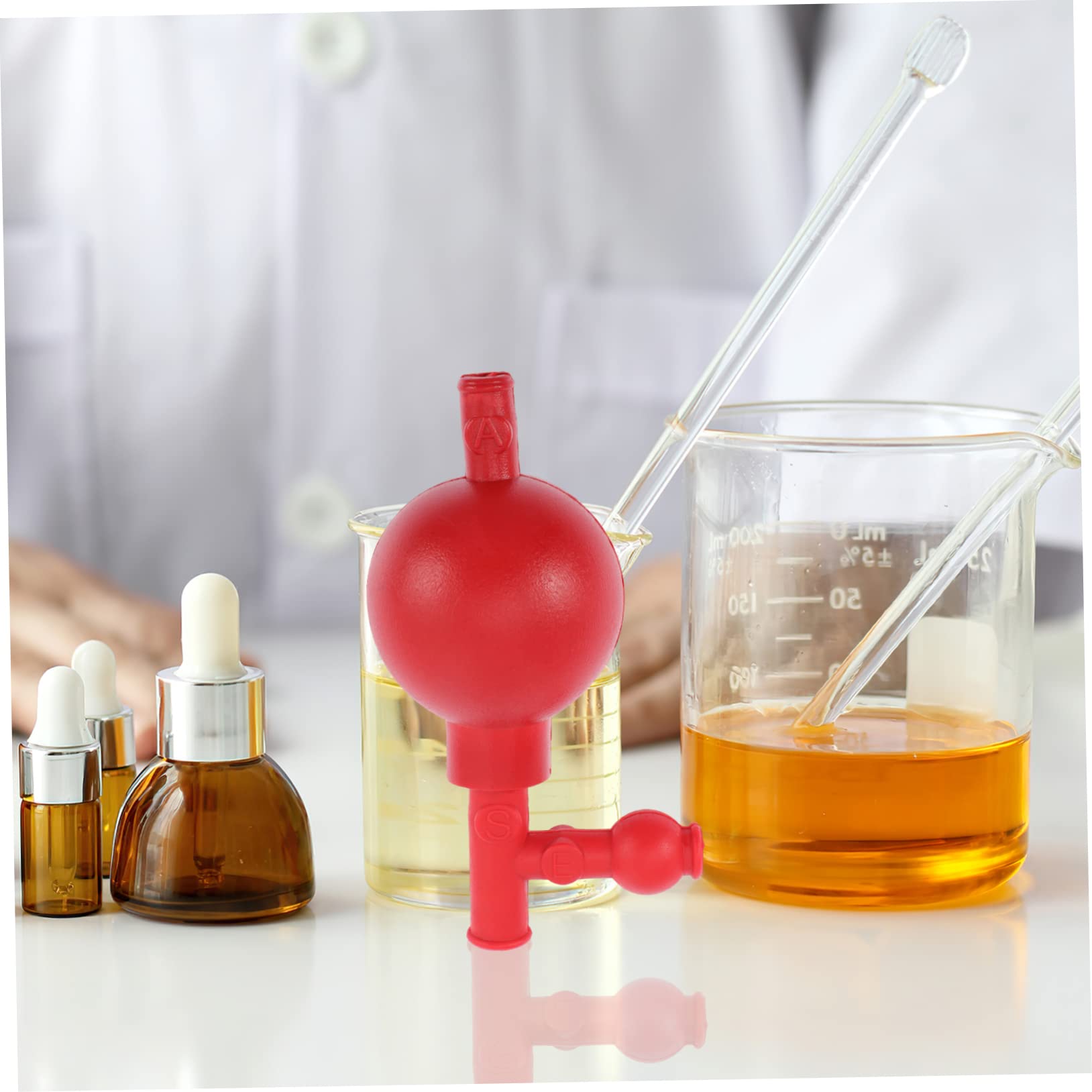Labor-Gummi-Saugbirne Rot – 3-Ventil Pipettenfüller Aus Naturkautschuk Für Chemie & Industrie