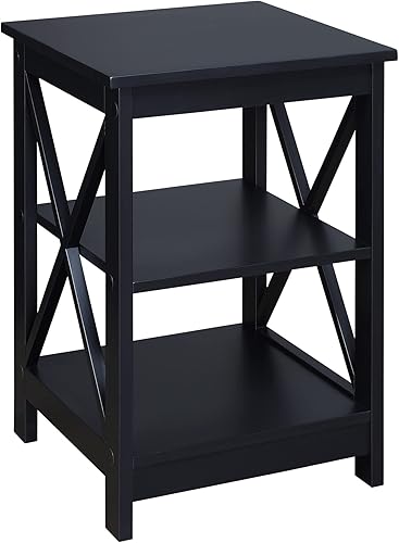 Convenience Concepts Oxford End Table 15.75" - Modern Living Room Table with Storage Shelves, Transitional Nightstand Side Table for Home Decor and