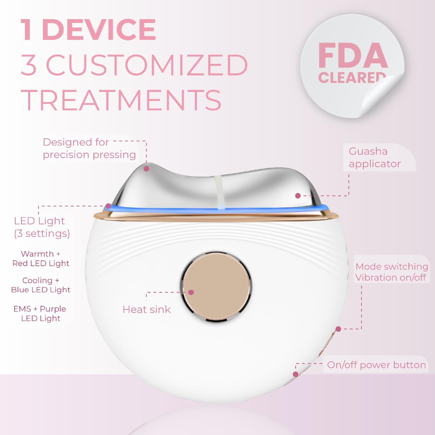 RIKI LOVES RIKI Riki Sculptress Electric Gua Sha Facial Tools - 6 in 1 Hot & Cold Face Sculpting Tool - & Vibration & Red/Blue/Purple LED Massager for Anti-Aging & Wrinkles, Puffiness, Double Chin - Image 2