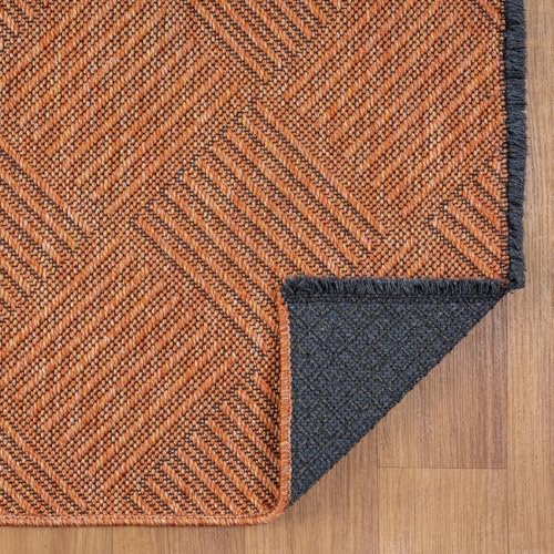 Tapete decorativo moderno naranja 8x10 antideslizante lavable miniatura 6