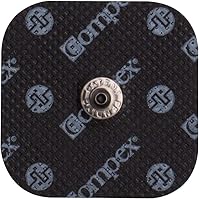 Vista 5 de Compex Electrodos Easy Snap de 2 x 2 pulgadas para Edge, Performance, Sport Elite, Estimuladores musculares inalámbricos, 4 unidades (Paquete de 5)