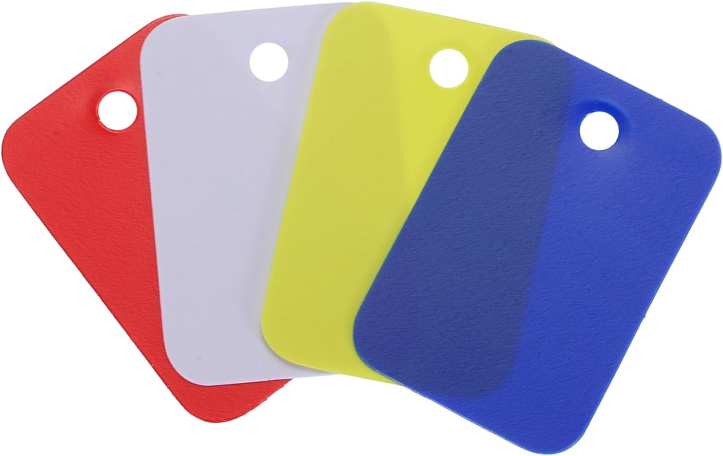 MECCANIXITY Blank Waterproof Eyelet Hole Plastic Shipping Tags,Blank Labeling Tags for Product Identification Tags,Valve Marking,Outdoor Tagging,2x3cm/0.79x1.18 Inch Pack of 100,Multicolored