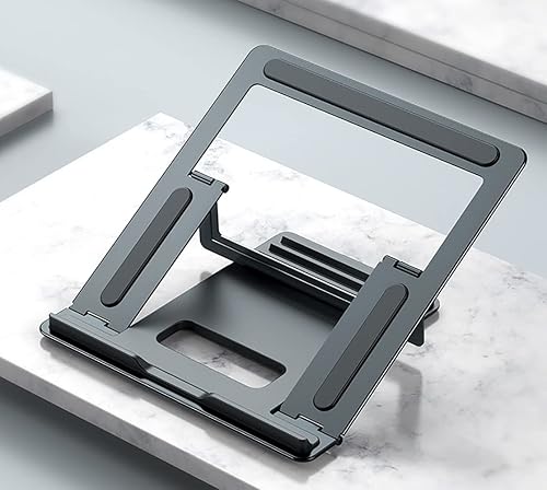 Miniatura 6 de Ultra Thin Laptop Stand,6+10 Level Height Adjustable Notebook Stand Riser, Foldable Aluminum Alloy Laptop Riser Support Laptop from 11-17.3 Inch