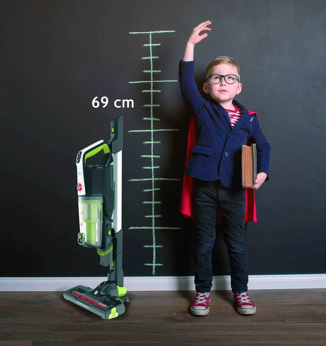 Hoover Akku-Staubsauger mit Tierhaar-Düse, austauschbare Walzen für Universalboden und Sensible Böden, bis zu 30 Min. Laufzeit, beutellos, freistehend, leicht & kompakt verstaubar [HF522NPW]