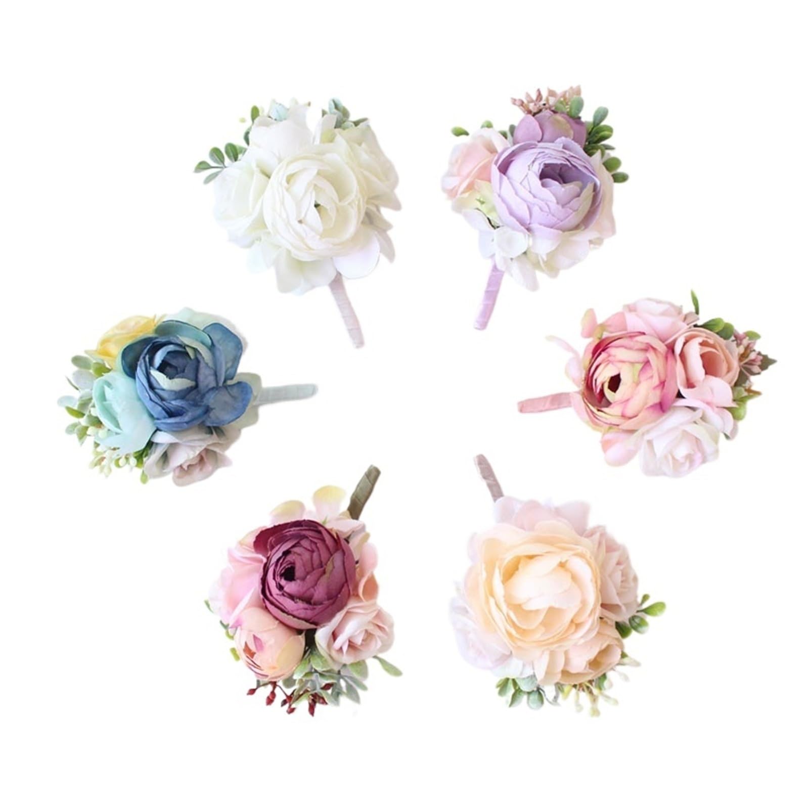 MQFBNNP Wedding boutonniere Meldel Corsage Groom Boutonniere Pin Bridal Wrist(Corsage-C)