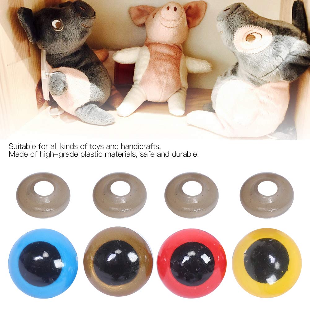 Ojos de seguridad de plástico con arandela, accesorios para muñecas, animales de peluche, juguetes, marionetas de peluche (18MM)