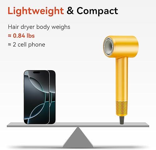 Miniatura 6 de Secador de pelo de alta velocidad  Secador de pelo iónico para mujer con motor sin escobillas, secado rápido, bajo ruido, secador de pelo, con