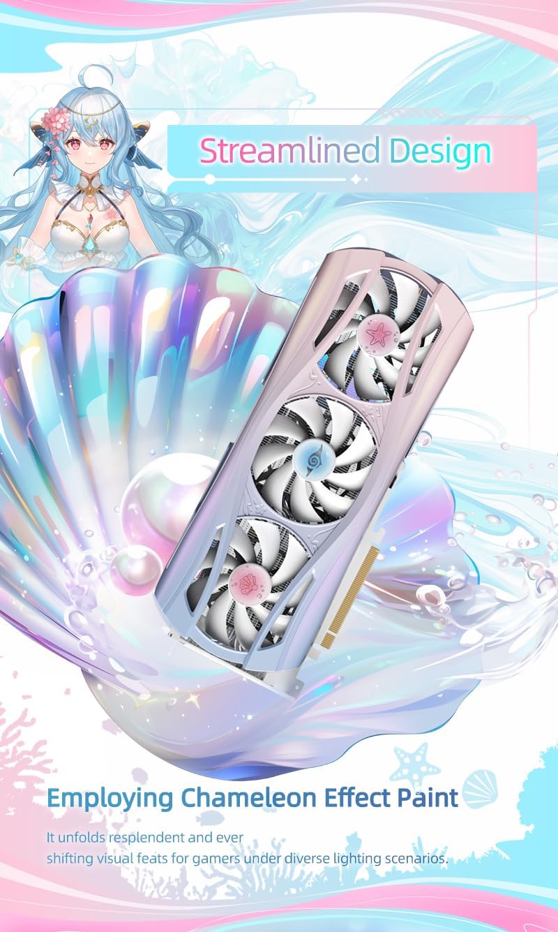 Yeston Sakura Atlantis Radeon RX 9070 16G GDDR6 256bit 4nm Video Cards Desktop Computer PC Graphics Card