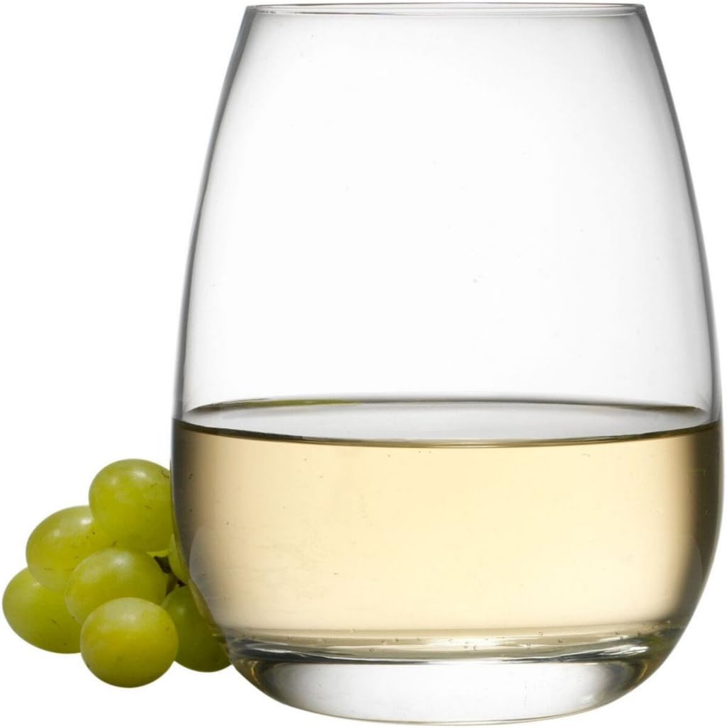 Michelangelo 15.5 oz Stemless Glasses, 4 Count (Pack of 1), Clear