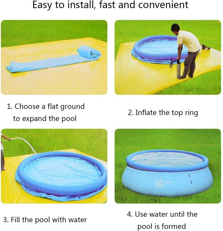 Swimming Pools Large Inflatable with air Pump 2 Sizes Suitable for Children Suitable for Backyard Garden Terrace Summer Outdoor Water Party (Diameter 244cm*Height 71cm)
