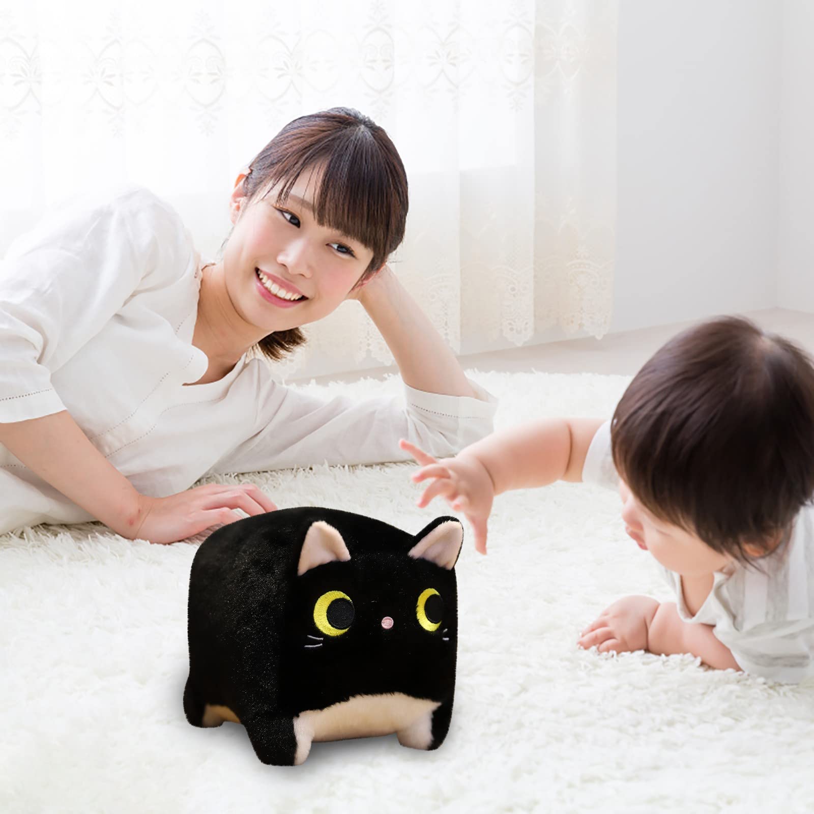 Amazon.co.jp: ぬいぐるみ かわいい四角い猫/ウサギ/クマの形の
