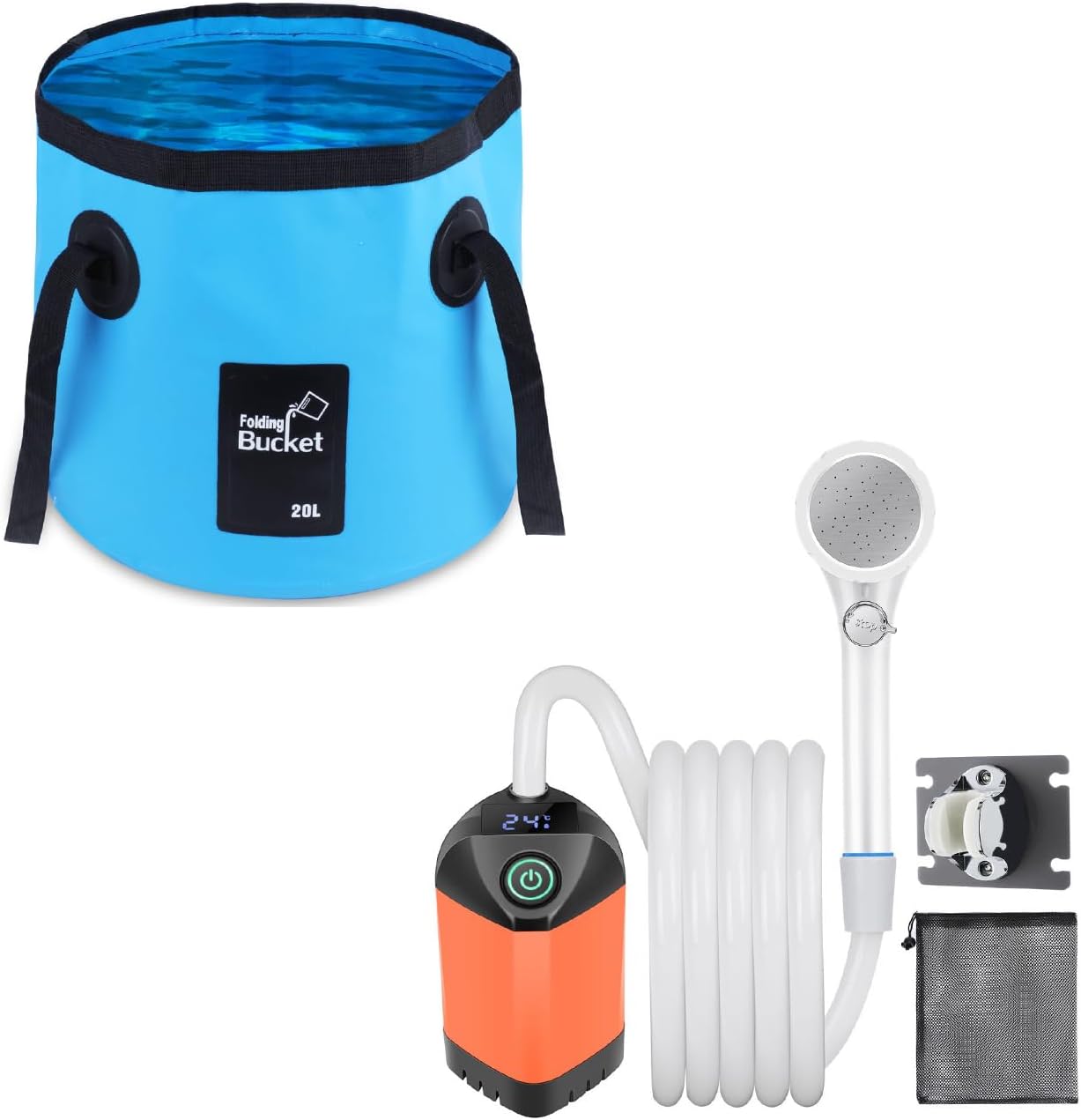 B013 Ultimate Camping Shower Bundle Portable Foldable