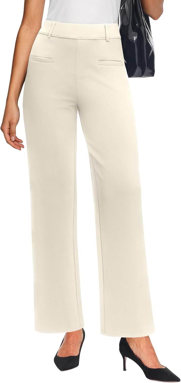 Wide Leg Dress Pants Womens High Waisted Work Pants Business Casual Outfits Office Slacks Trousers with Pockets - Image 4