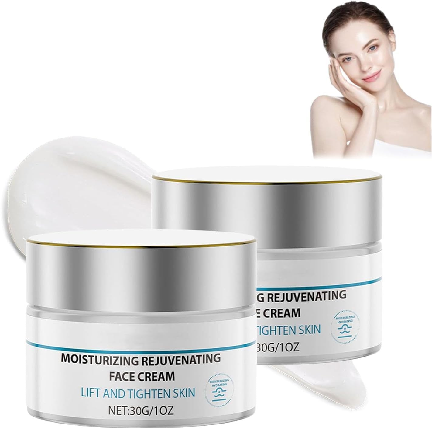 Instant Facelift Cream for Firming and Firming the Skin Wrinkle Smoothing Treatment for Fine Lines Anti-Ageing Formula for All Skin Types Men and Women 2 Pieces