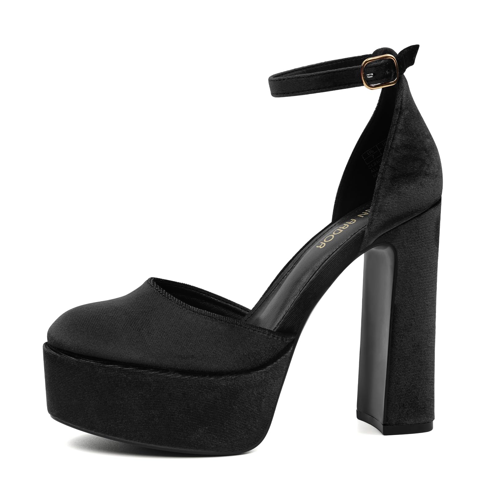 JENN ARDOR 5-Inch Chunky Block Heels with Ankle Strap