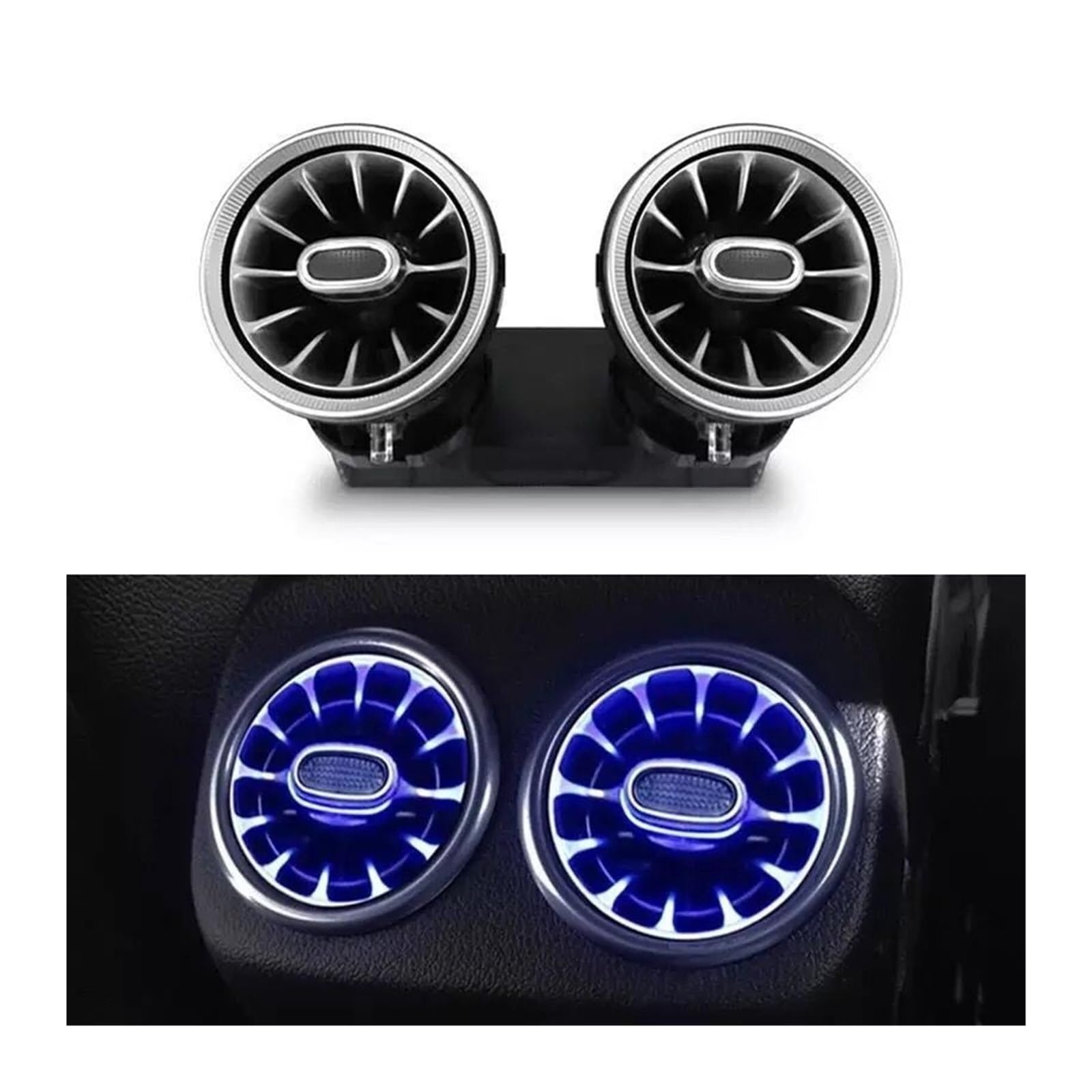 XCZPRKMXY Rear Air Conditioning Vent LED Turbine Ambient Light Compatible with Mercedes Benz C/E/GLC Class W205 W213 X253 LED Atmosphere Light(E Coupe)