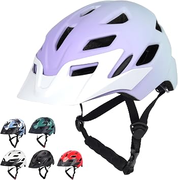 Kids Bike Helmet, Adjustable Toddler Youth Helmet with Detachable Visor & LED Light for 3-5/5-8/8-12 Years Boys Girls, Multi-Sport Helmet for Bicycle Cycling Scooter Skating