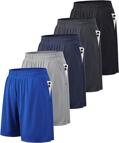 BALENNZ - Pantalones cortos deportivos para hombre, con bolsillos y cintura elástica, de secado rápido