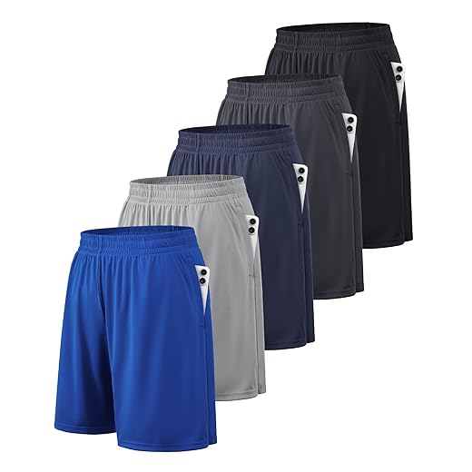 BALENNZ Athletic Shorts for Men with Pockets and Elastic Waistband Quick Dry Activewear