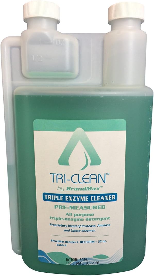 BrandMax Tri-Clean Triple Enzymatic Cleaner, 32oz Pre-Measure, Concentrate