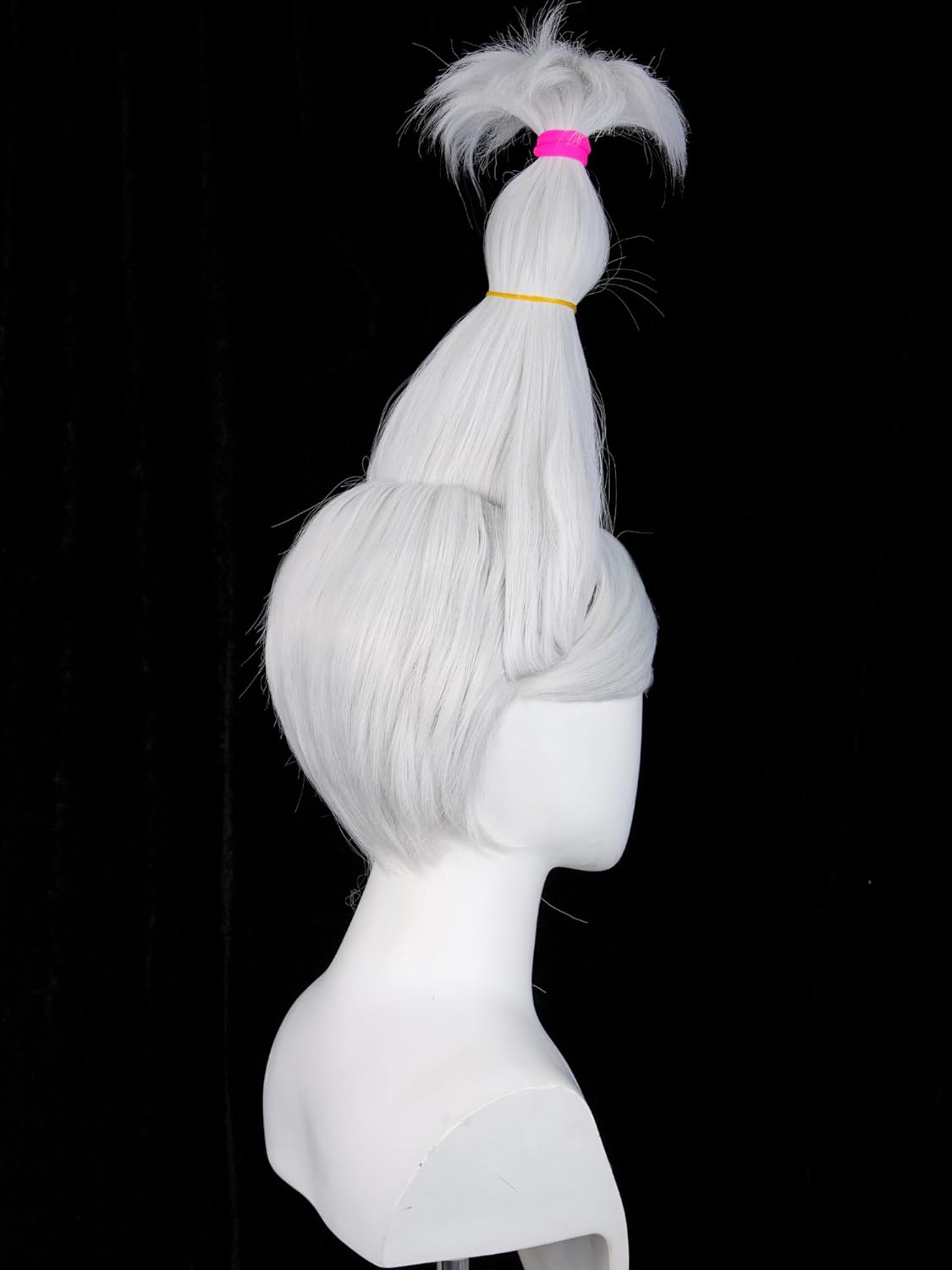 Half and Half SeikoAyase Cosplay Wig DAN DA DAN Long Silver White Anime Costume Wigs + Hair Tie + Wig Cap for Women Halloween Party - Image 6