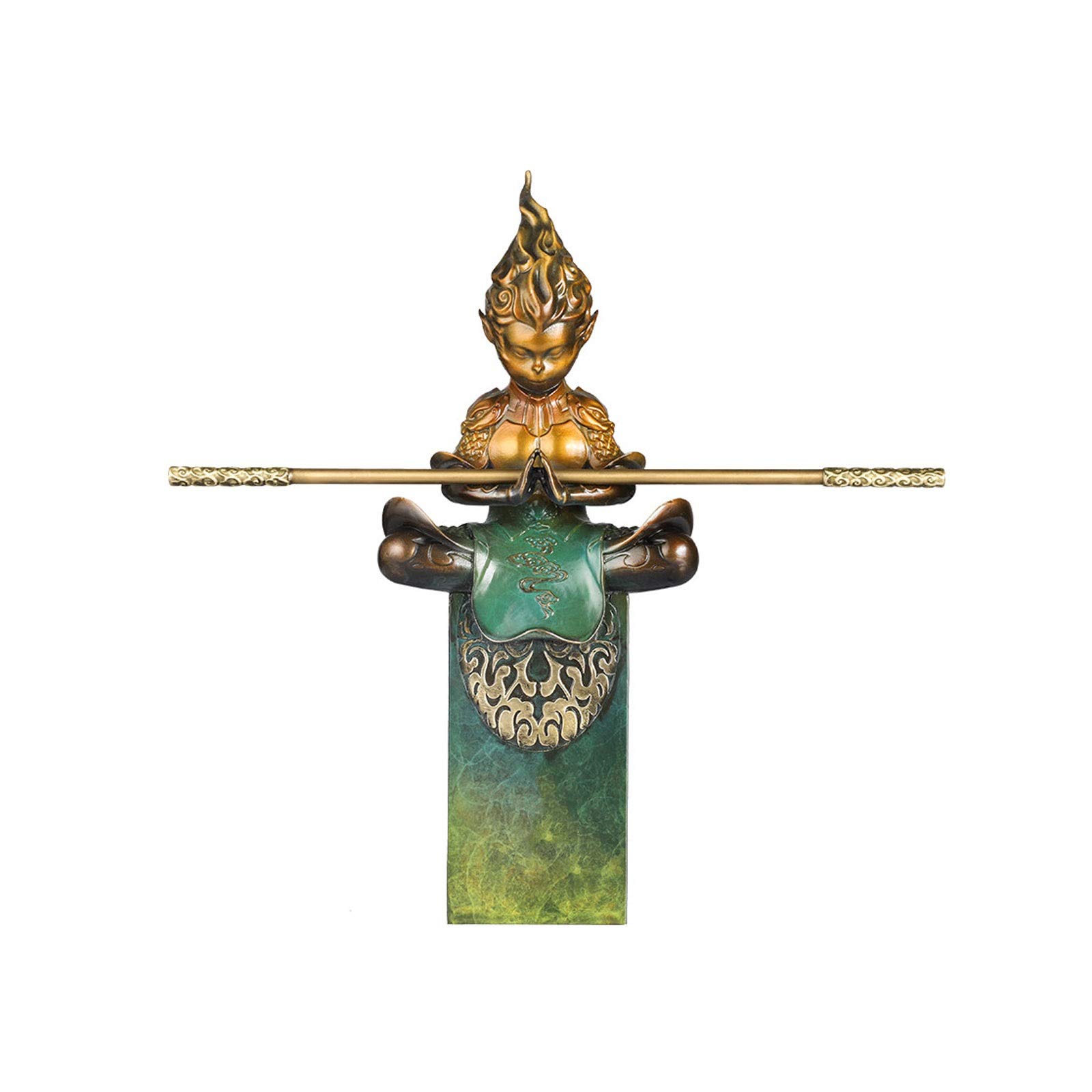 Wukong Sun Statue Figurine Animal Statue Copper Ornaments Qitian Dasheng Sun Wukong Monkey King Buddhas Statue Carving Crafts Home Decorations Figurines Monkey King