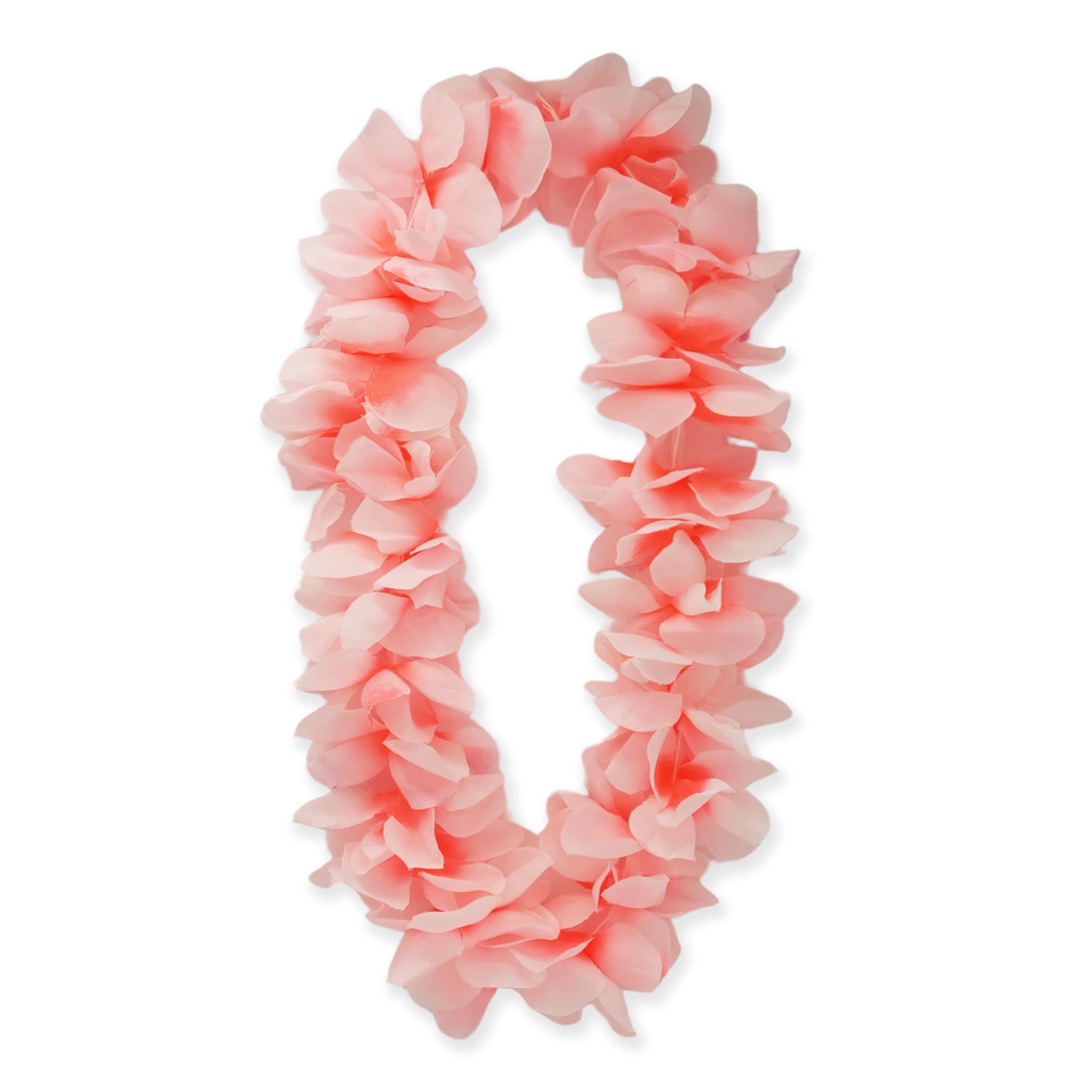 Hawaiian Flower Leis – Jumbo Silk Luau Garlands | Tropical Aloha Party Decorations, Thickened & Oversized for Hawaiian Themed Events, Birthdays, Beach & Summer Parties (Light Pink)