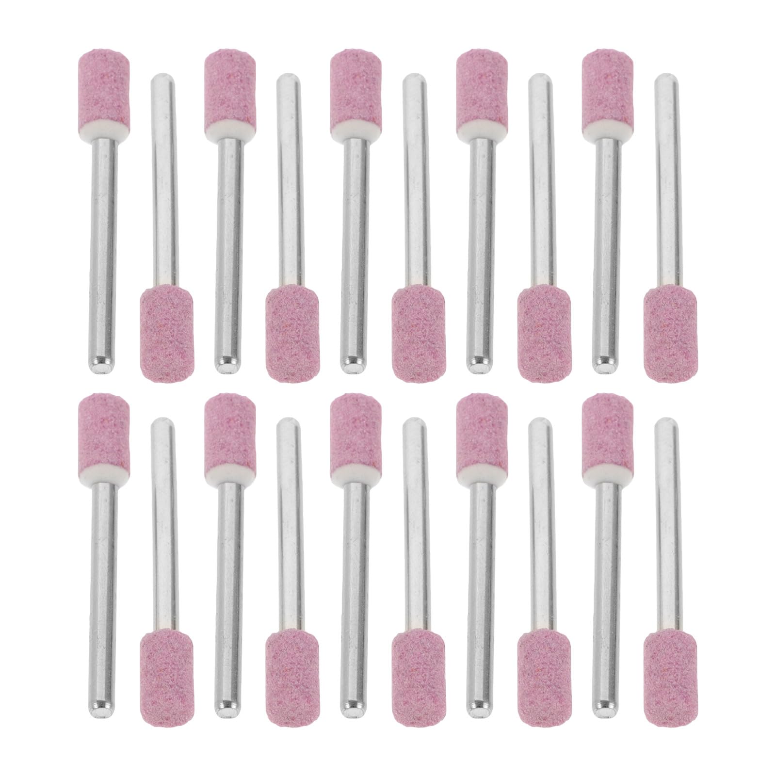 Healeved 50 Punte Mola Abrasiva Montata in Pietra 3x6 Mm Rosa per Trapano, Punte per Rettifica Professionale Utensili Rotanti, Set da 10 Pezzi per Molatura e Lucidatura Industriale
