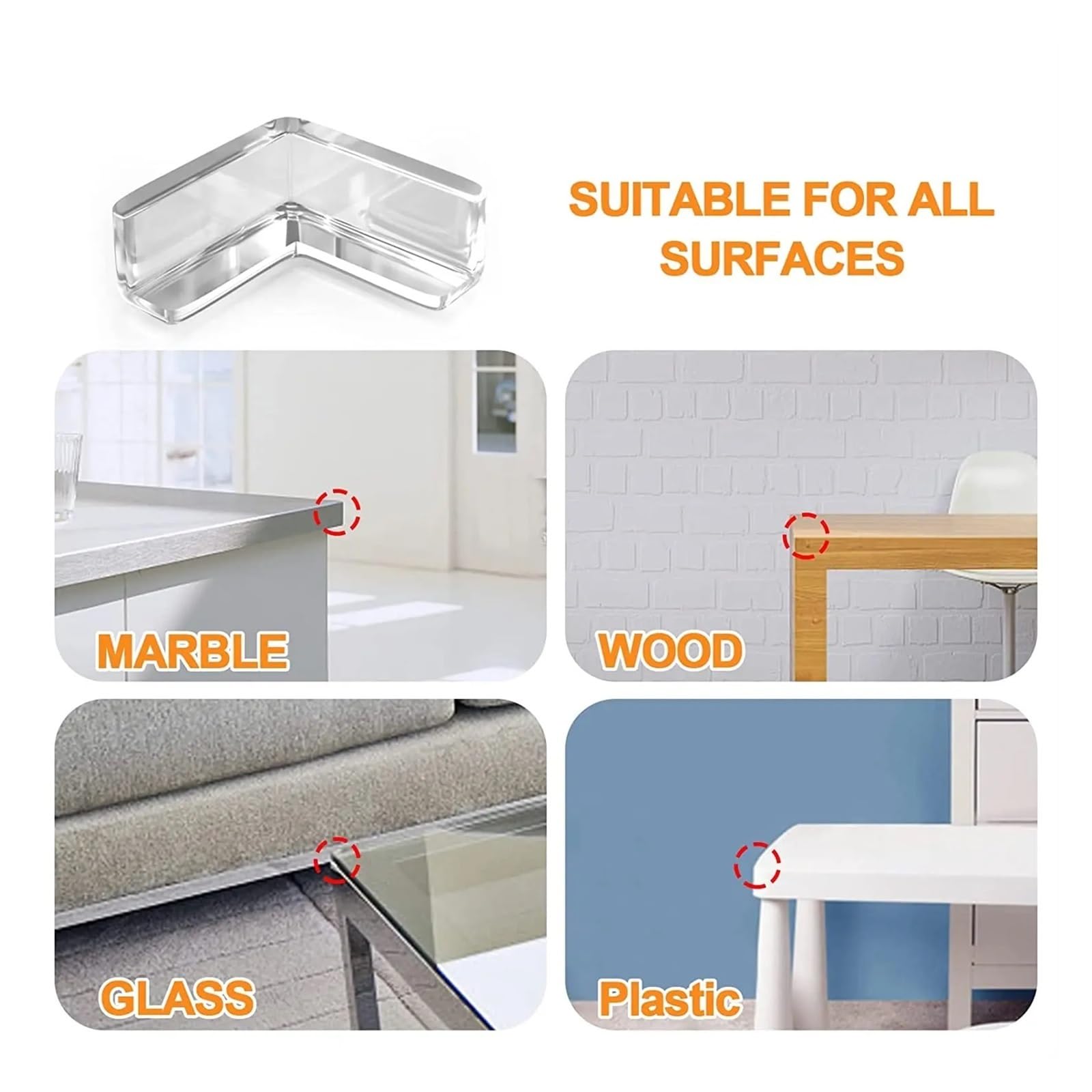 Protectores de Esquinas para mesas, Seguridad Infantil, 10 Unidades, Funda Protectora de Silicona para enchufes eléctricos, anticolisión.
