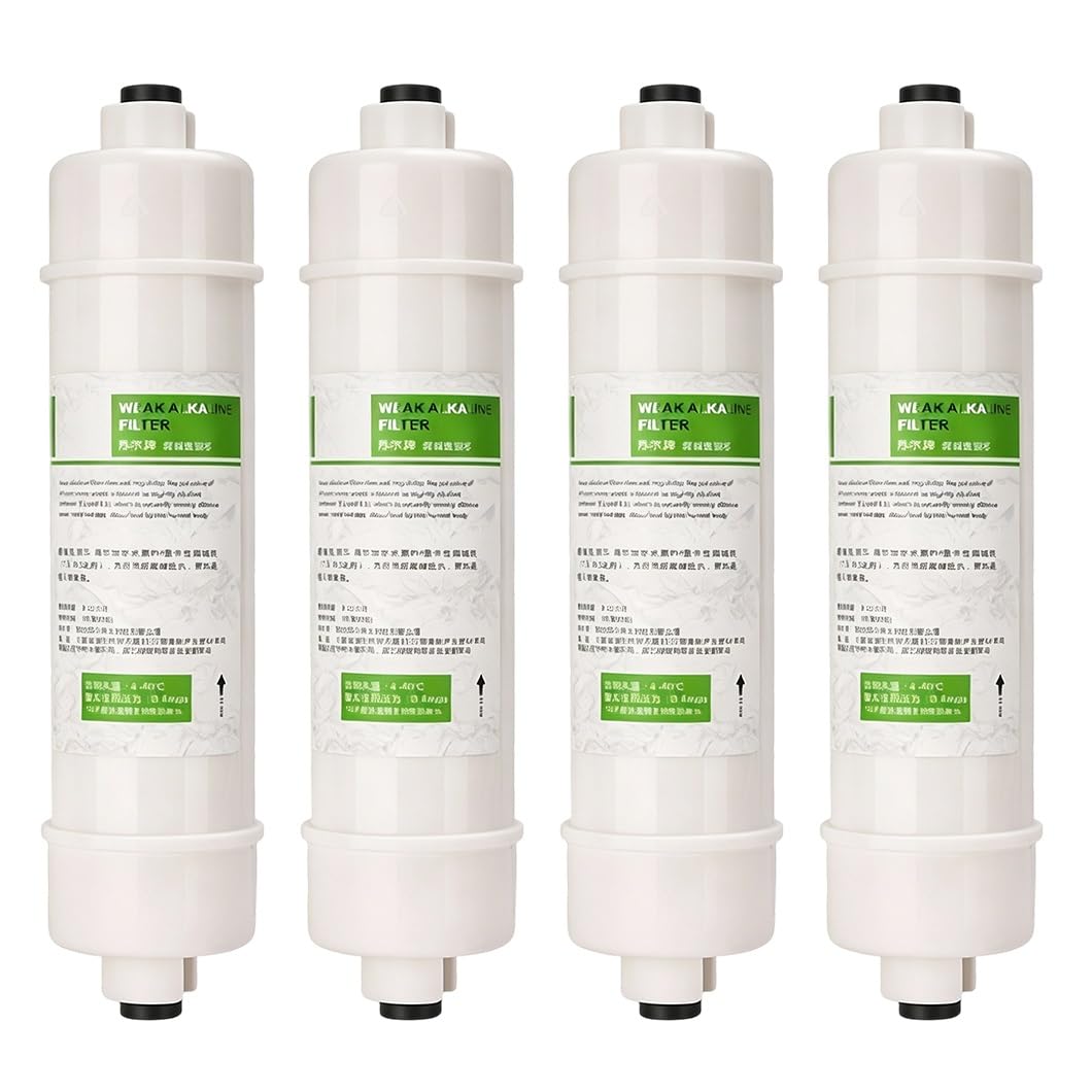 Opakowanie 4 Szt，filtr Do Wody Alkalicznej Remineralizujący, Filtr Do Wody 10" Do Systemów Odwróconej Osmozy RO Podnosi PH I Dodaje Niezbędne Minerały, Szybkozłącze 1/4"