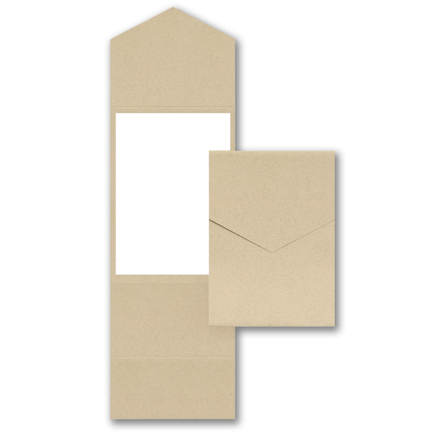 Amazon クラフト招待状ポケット ホワイト封筒とホワイトカード印刷可能なインサート付き 18個パック 挨拶状封筒 文房具 オフィス用品