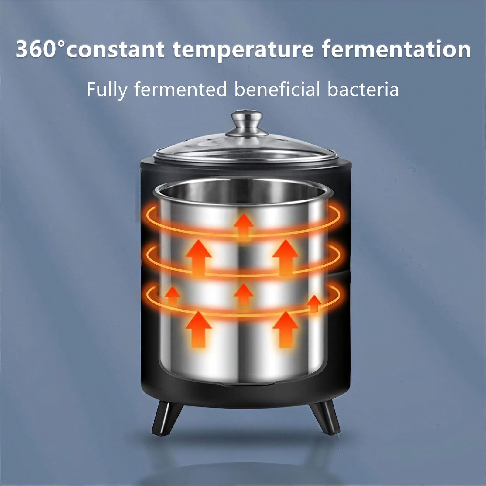 Fermentador de cocina multifuncional para yogur casero, vino de arroz y vinagre de frutas con control de temperatura, acero inoxidable de grado alimenticio XL
