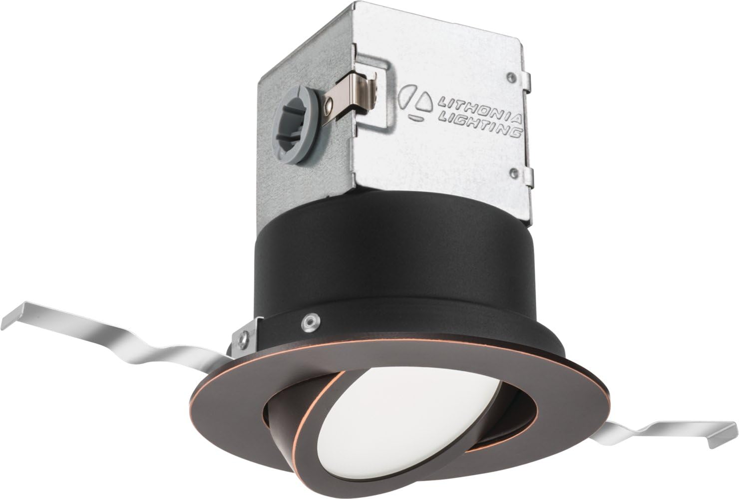 Lithonia Lighting 4JBK ADJ 30K 90CRI ORB M6 Round 3000K 90 CRI 4" Baffle Canless Kit, Adjustable Gimbal, Oil Rubbed Bronze