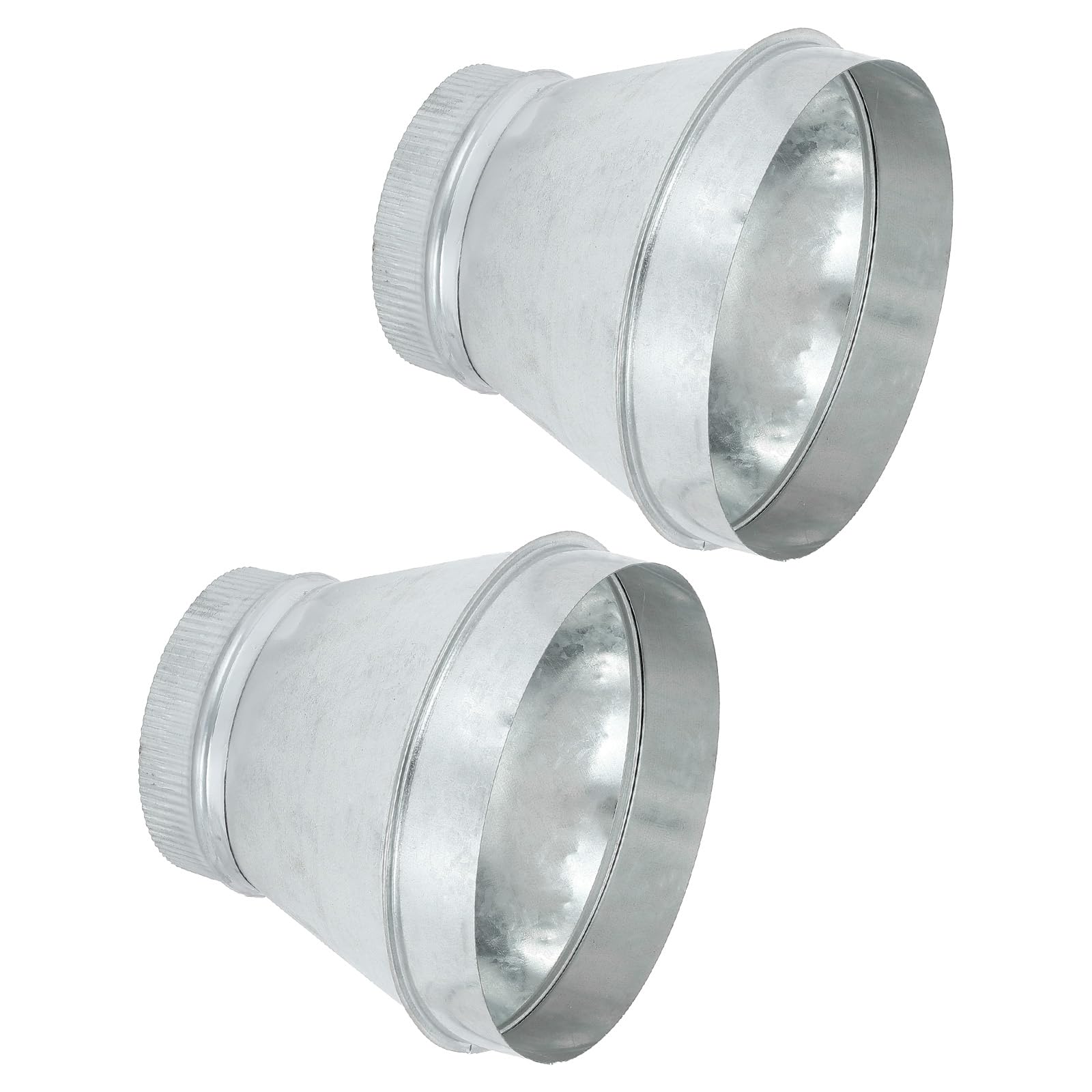 PATIKIL 25,4 cm auf 15,2 cm Rohrreduzierer, 2 Stück, verzinkter Stahl, rund, Luftk-Reduzierstück, Crimprohrerhöhung, Adapter, Verbindungsstück, Kupplung für HVAC, Lüftungsanlagen