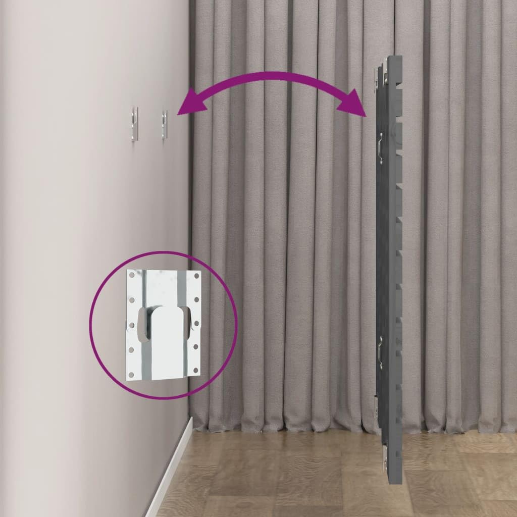 824675 Testiera da Parete Grigia 96x3x91,5cm in Legno Massello di Pino Testata in Legno,Testata Letto Matrimoniale Muebles Dormitorio Spalliera Letto Testiere per Letto Matrimoniale