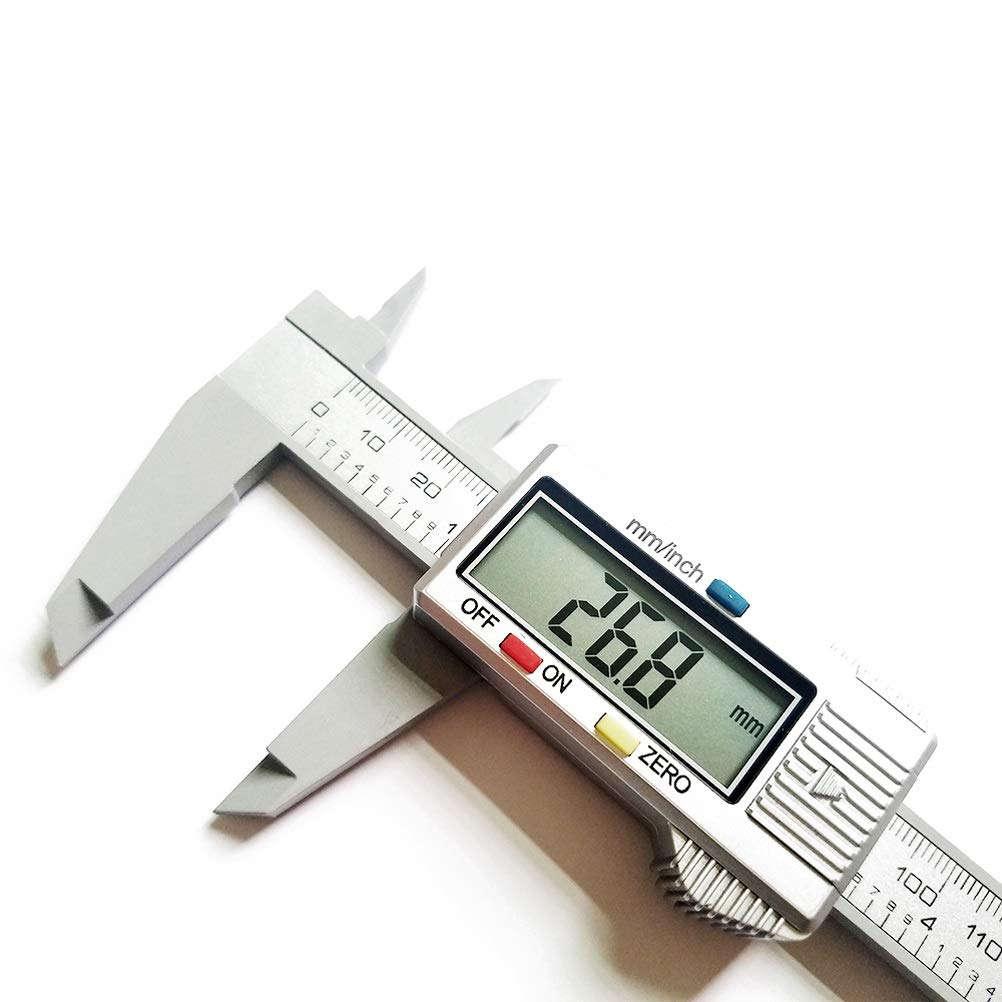 Suwmiarka cyfrowa 150mm 6 cali LCD Elektroniczny miernik z włókna węglowego Przyrządy do pomiaru wysokości Mikrometr (kolor: srebrny)