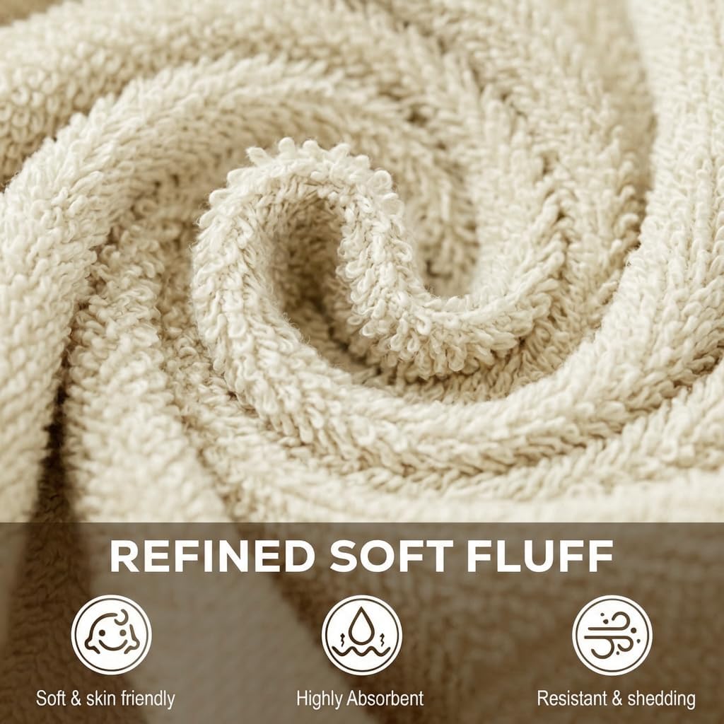Utopia Towels 24 Pack Cotton Washcloths Set - 100% Ring Spun Cotton, Premium Quality Flannel Face Cloths, Highly Absorbent and Soft Feel Fingertip Towels (Ivory)