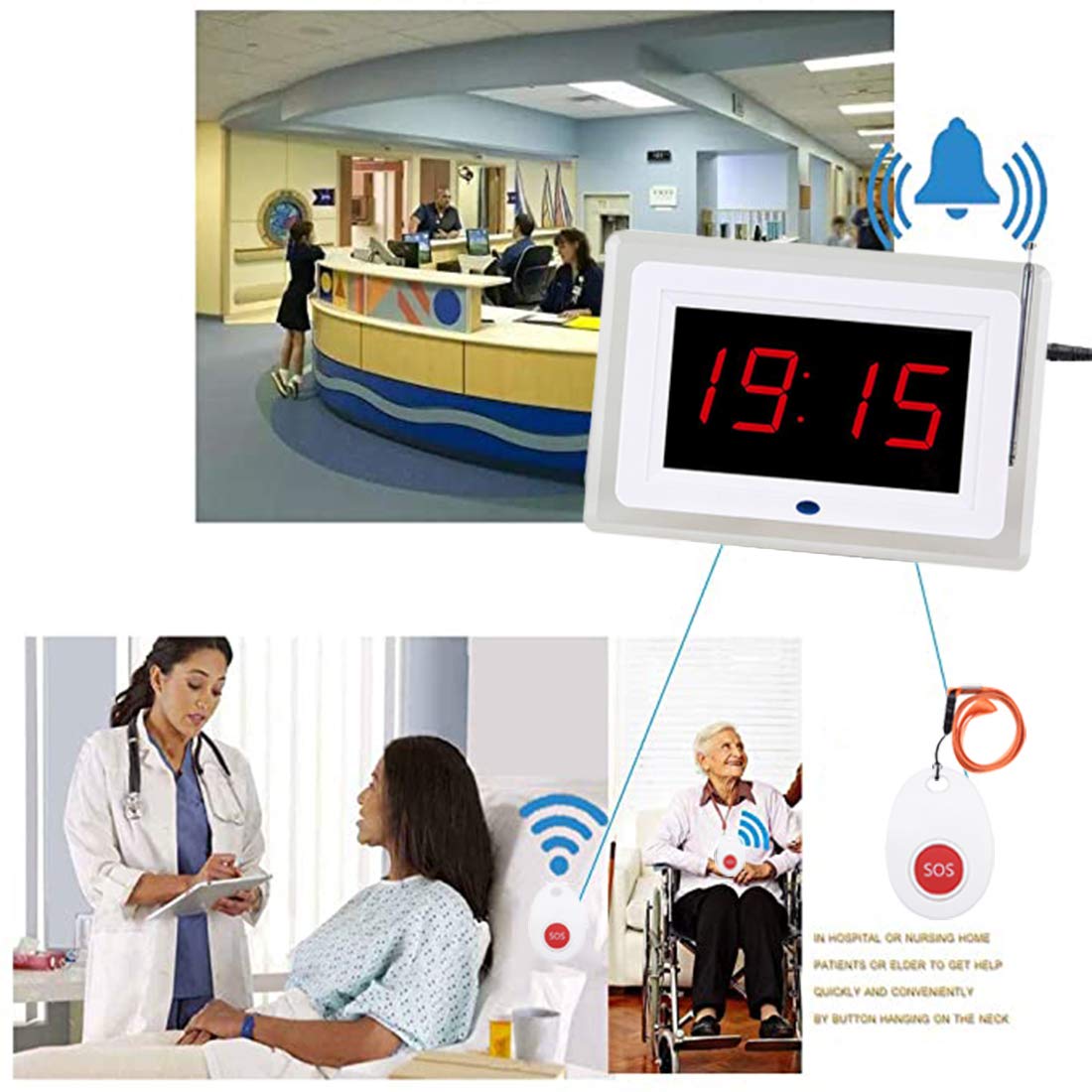 Wireless Calling System/Restaurant Buzzer Pager System/Elderly Alarm