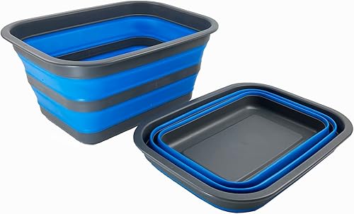 Miniatura 7 de SAMMART Tina plegable de 12 litros (3.17 galones), bandeja portátil de picnic al aire libre, lavabo de lavado portátil, bañera de plástico que