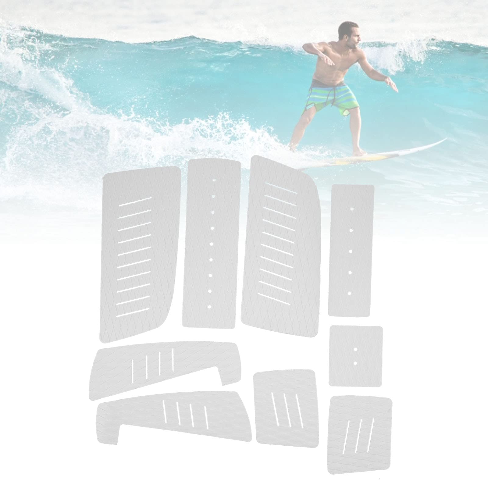 HERCHR EVA Surf Deck Pad, Tapis De Planche De Surf Antidérapant Antidérapant Surf Tail Pad Accessoires De Protection De Surf en Plein Air pour Longboard Paddle Board