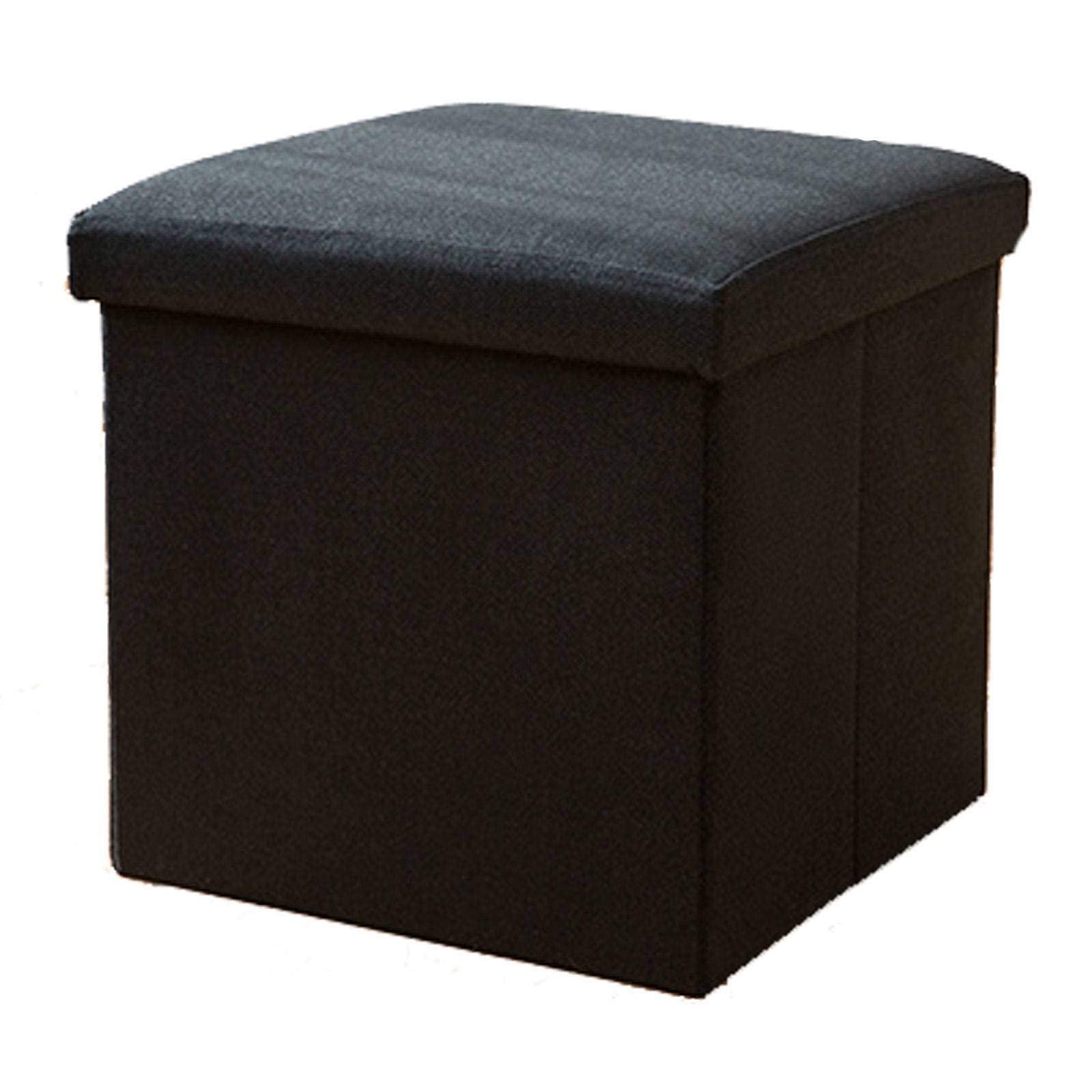 Pouf en lin de maison noir de qualité supérieure avec tabouret cube pliant